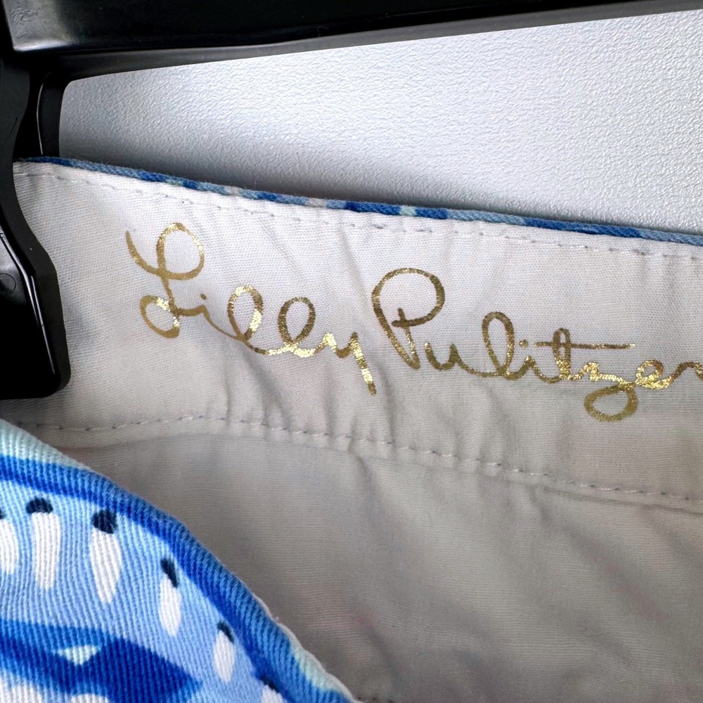 Lilly Pulitzer Buttercup Stretch Shorts Sea To Shining Sea Scalloped Blue Pink 8 - Picture 5 of 7